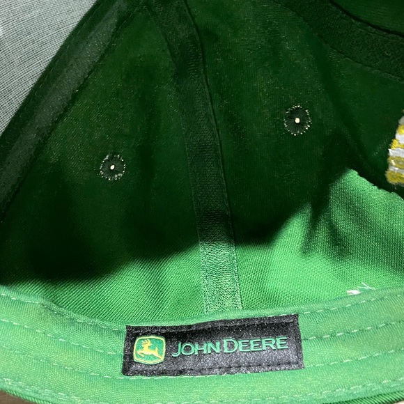 John Deere K Products Hat Cap Green with Yellow Embroidery Yellow Piping - Picture 4 of 6